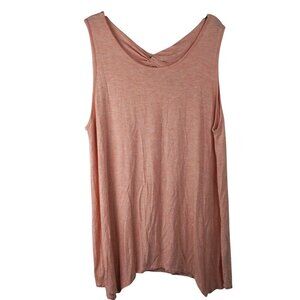 Soft Surroundings Heathered Peach Tunic Tank Top Bow Tie Knot Size‎ XL